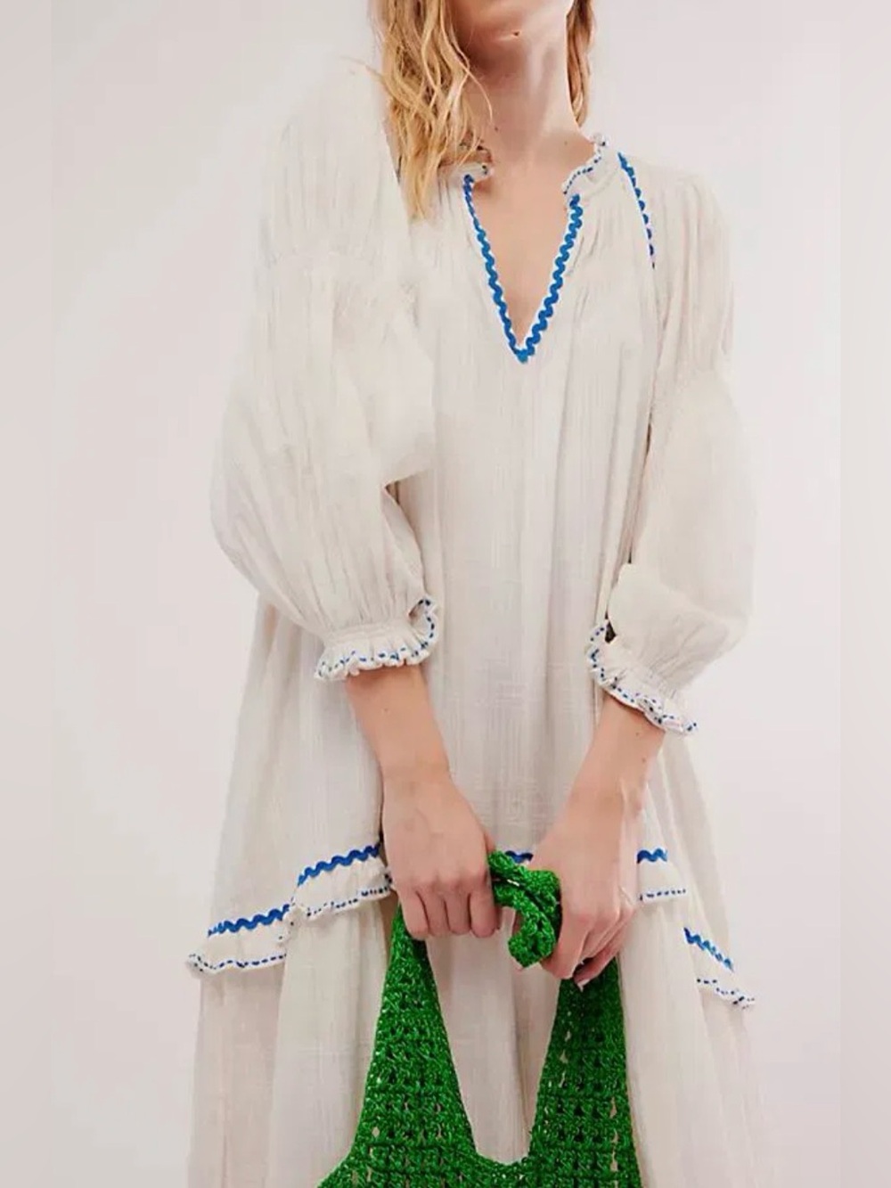 Free People Thank Me Later Dress L White Gauze Boho Cottagecore Prairie